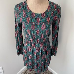 Printed cinch waist tunic